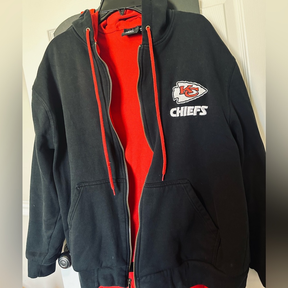 Kansas City Chiefs Dunbrooke Black Craftsman Thermal Lined Full zip hoodie men’s